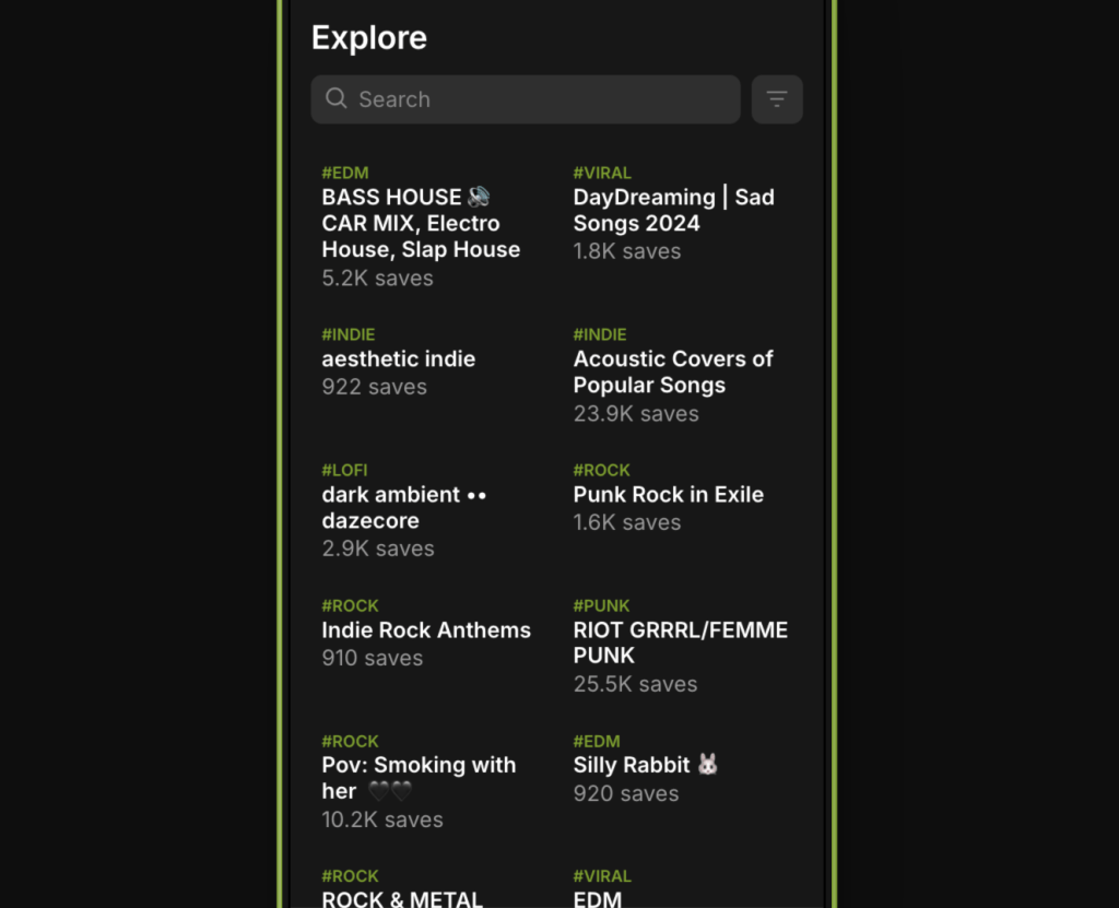 PlaylistFeed Explore Page