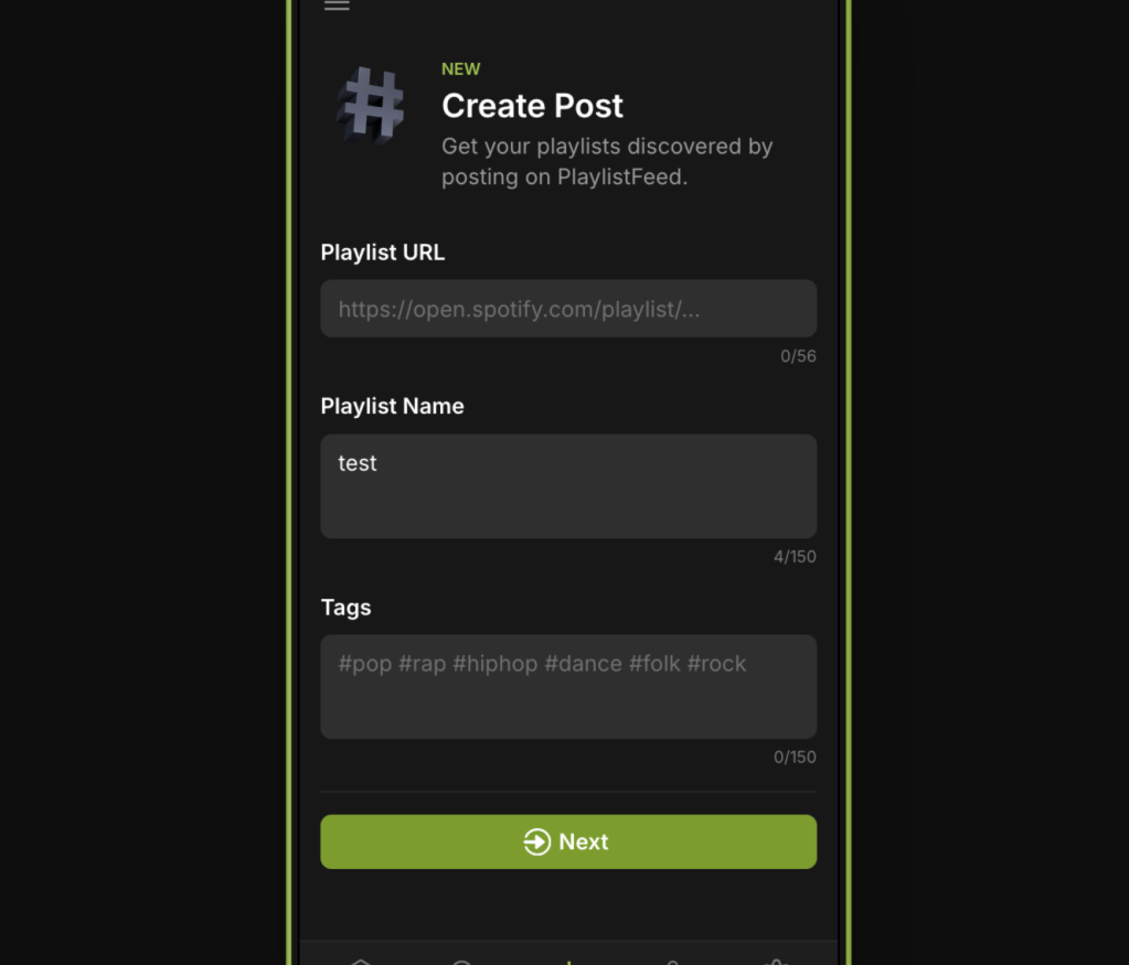 PlaylistFeed Create Post